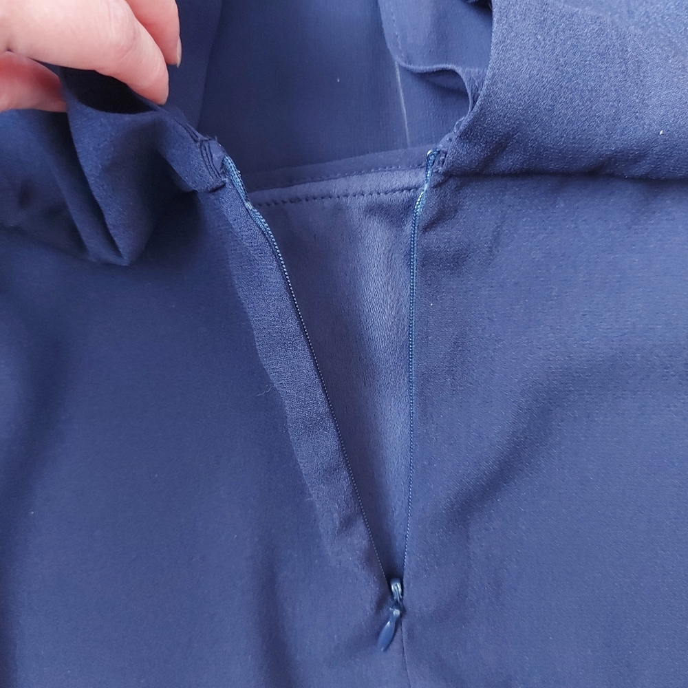 Dynamite Halter Peplum Top, Blue, Small - Picture 8 of 10